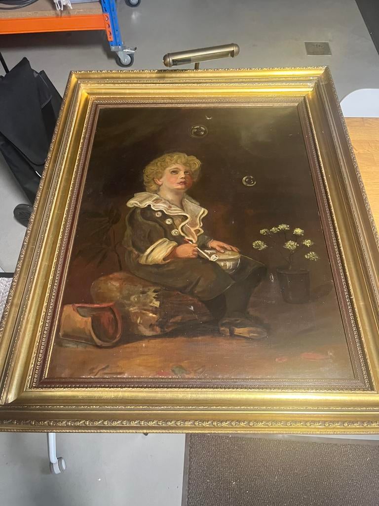 Zeer oud schilderij portret 18de eeuw zeer mooi bekend werk, Antiek en Kunst, Ophalen