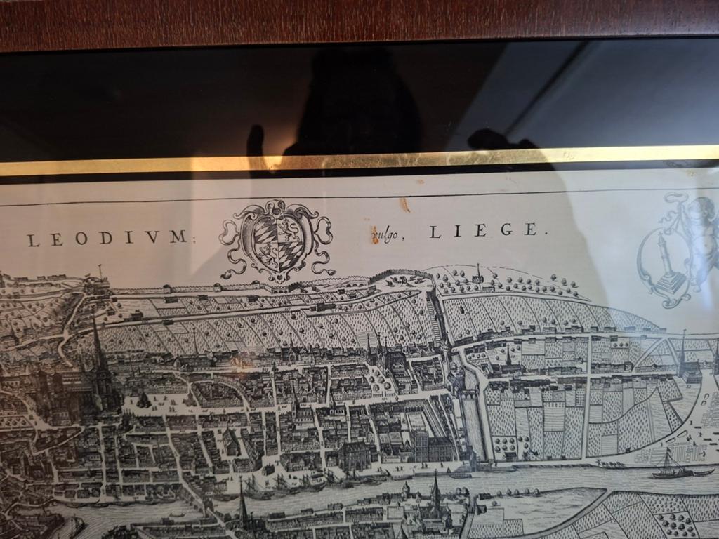 Oude prent Luik, Verzamelen, Foto's en Prenten, Ophalen, Zo goed als nieuw, Buitenland, Prent