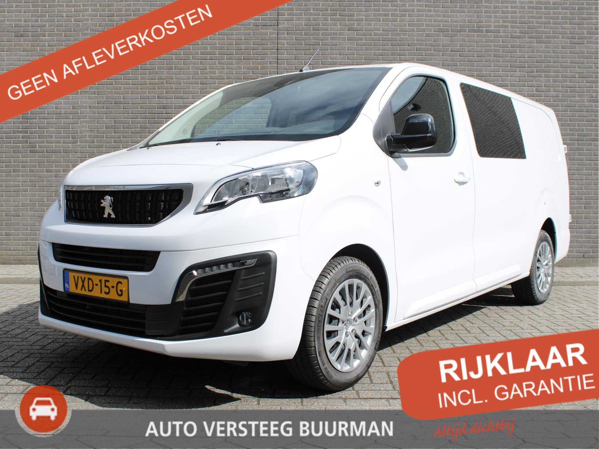 Peugeot Expert 2.0 BlueHDI 145PK L3 Dubbele Cabine Navigatie, Auto's, Stof, Euro 6, 2500 kg, Wit