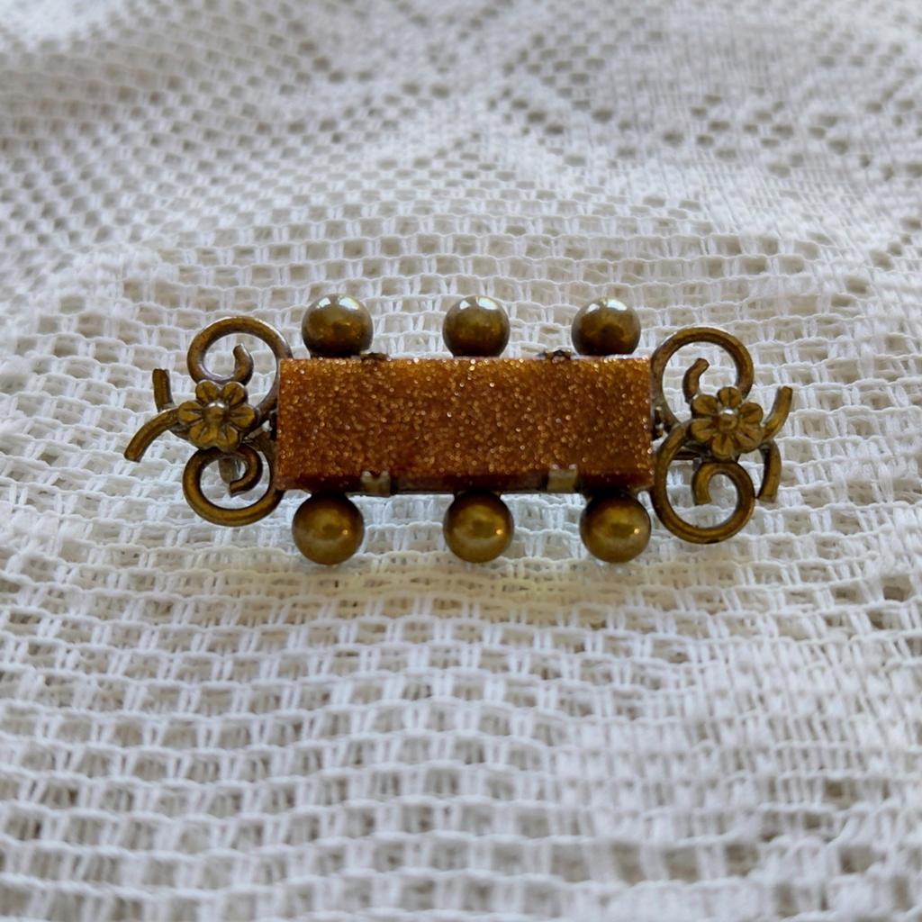 Victoriaanse Broche met Goudsteen., Sieraden, Tassen en Uiterlijk, Antieke sieraden, Ophalen of Verzenden, Koper, Broche, Met edelsteen