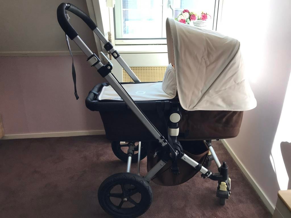 Bugaboo Cameleon bruin/beige, Kinderen en Baby's, Kinderwagens en Combinaties, Gebruikt, Kinderwagen, Bugaboo, Met reiswieg, Verstelbare duwstang