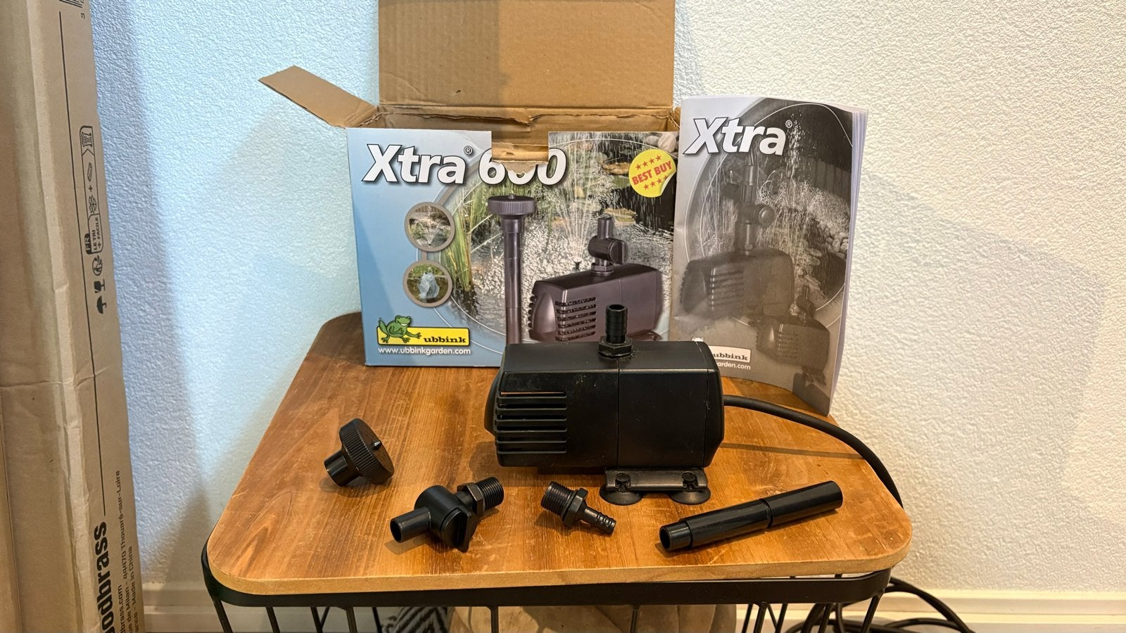 Ubbink Xtra 600 Vijverpomp met fonteinopzetstukken, Ophalen of Verzenden, Zo goed als nieuw, Elektrisch, Dompelpomp