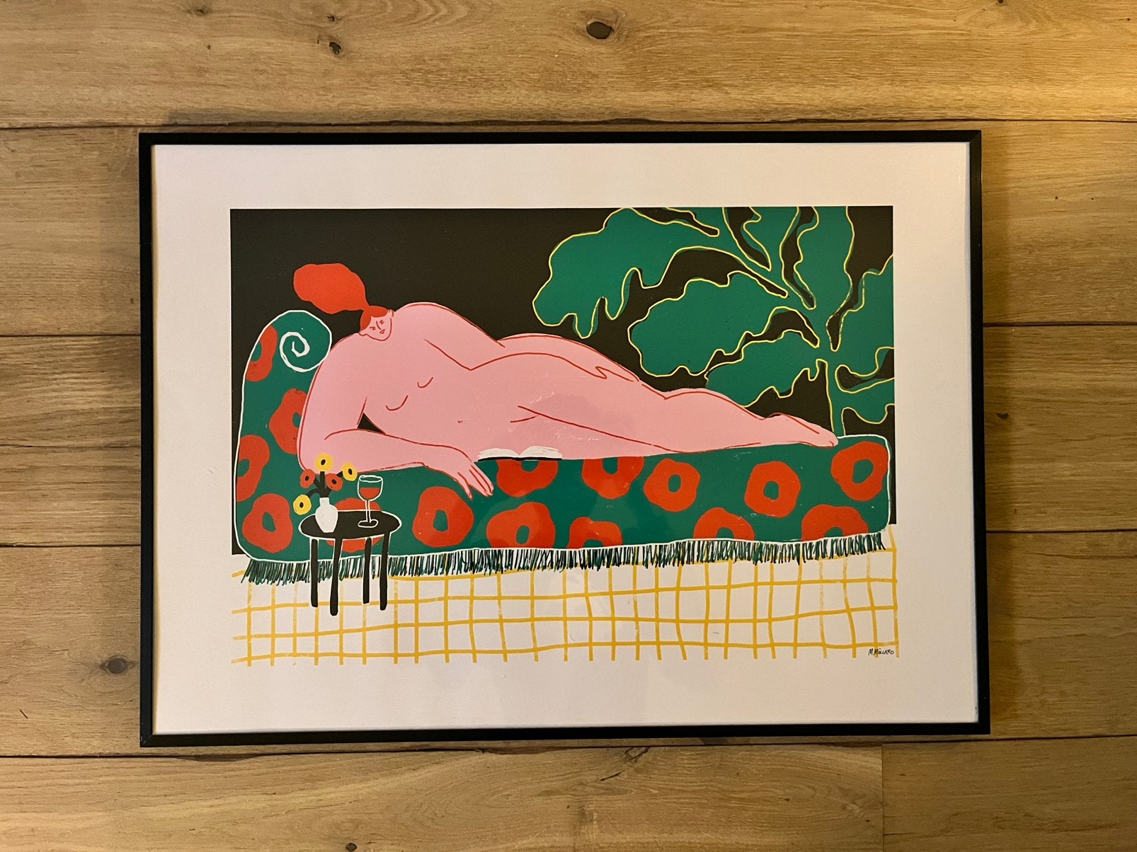 M Mollard poster met lijst, Verzamelen, Posters, Ophalen, Gebruikt, Met lijst, Rechthoekig Liggend
