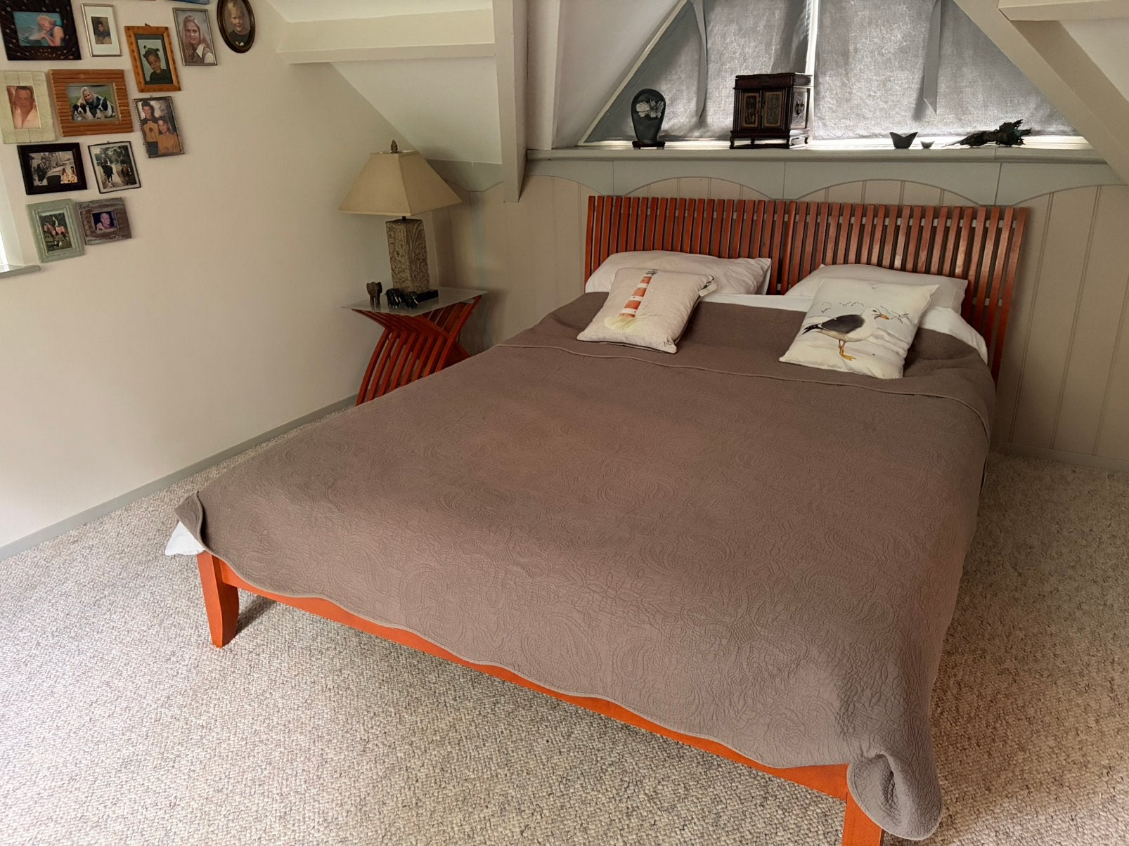 Vintage IKEA Ekeberg Bedombouw met Bijpassend Nachtkastje, Ophalen, Tweepersoons, Hout, 160 cm