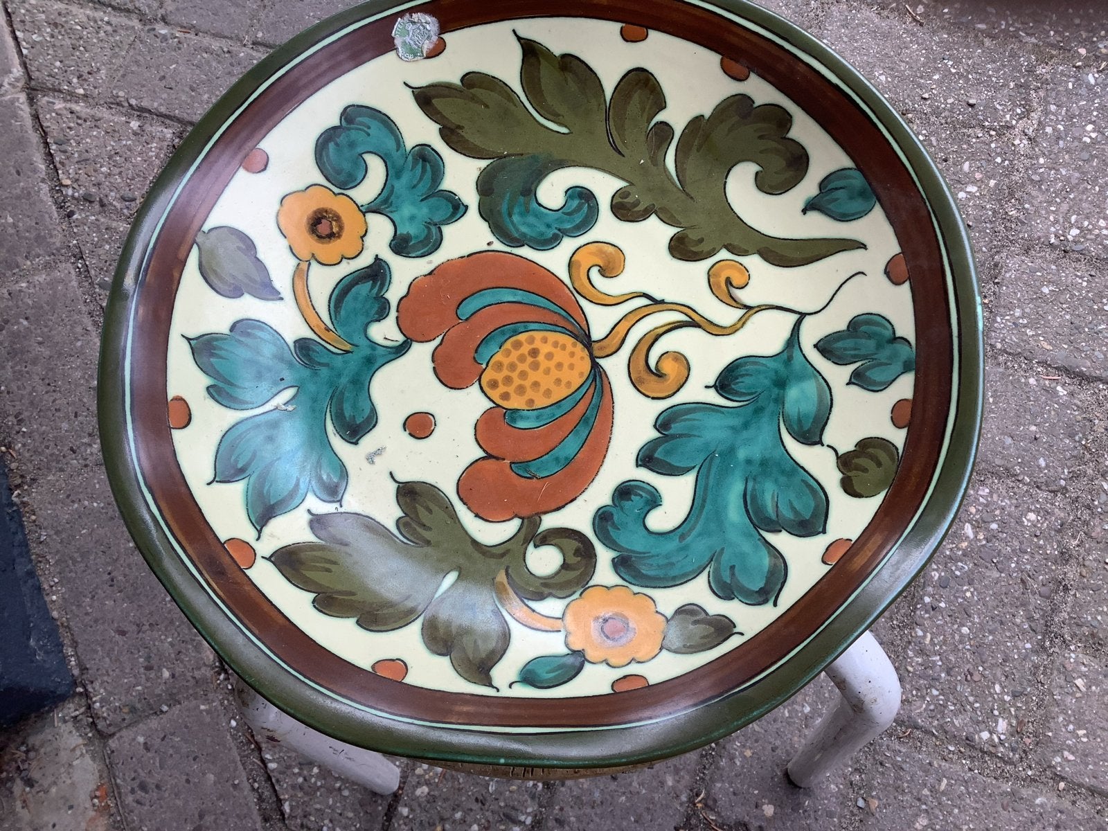 Vintage handgeschilderde schaal, Royal Gouda, Antiek en Kunst, Ophalen of Verzenden