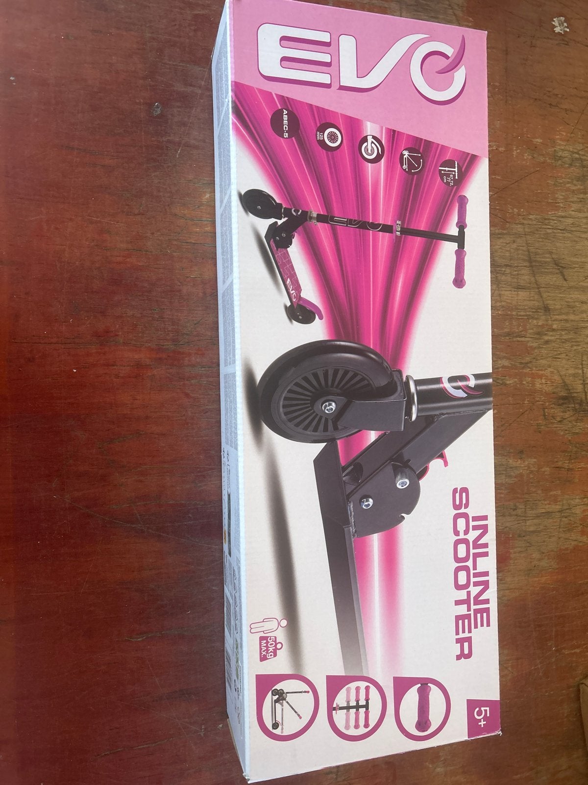 Nieuwe EVO Inline Scooter - Roze (5+ jaar, max 50kg), Nieuw, Ophalen of Verzenden, Nvt, Gewone step