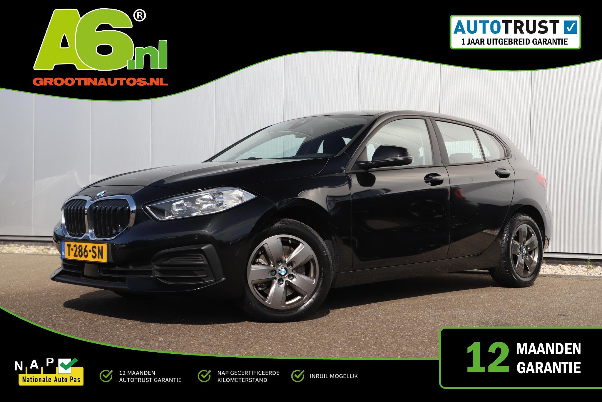 BMW 1-serie 118i Automaat LED Navigatie Carplay Android Clim, Auto's, Gebruikt, Met garantie (alle), Zwart, Origineel Nederlands