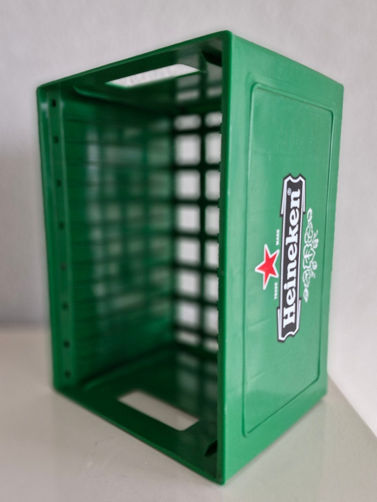 Uniek Heineken CD rek - Groen kratje voor 14 CD's, Kunststof, Gebruikt, Minder dan 25 discs, Ophalen of Verzenden