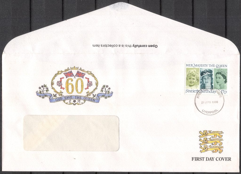 Engeland - 60e verjaardag Queen Elizabeth II 1986, Verzenden, Envelop