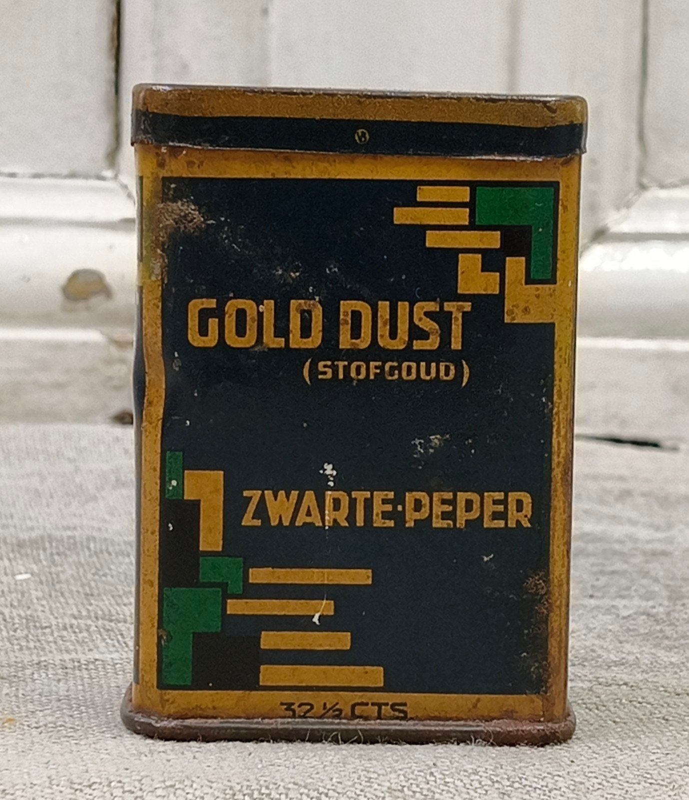 Oud kruiden blikje Gold Dust, Verzamelen, Ophalen of Verzenden, Gebruikt