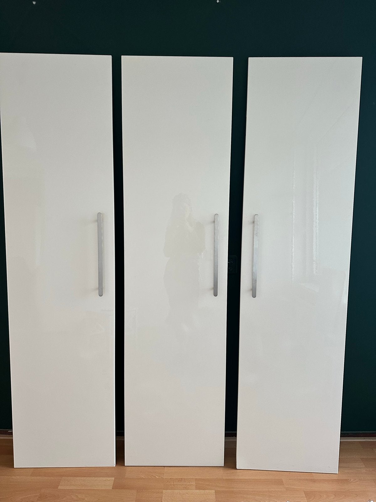 3 IKEA PAX deuren hoogglans wit met handgrepen, Ophalen, Kunststof, Gebruikt, 200 cm of meer
