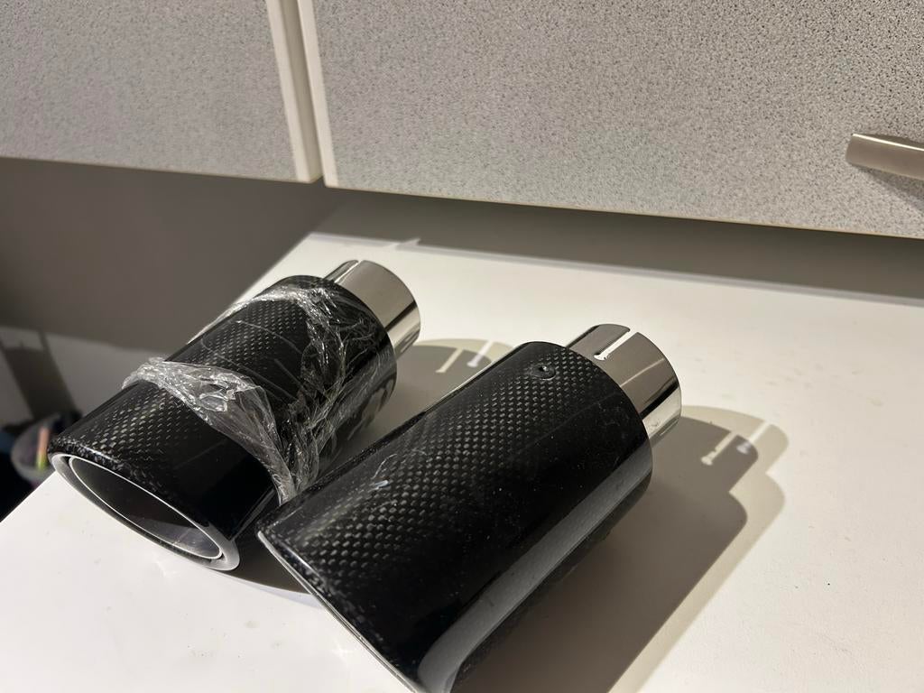 Carbon Look Uitlaat Sierstukken - Universeel, Ophalen of Verzenden, Nieuw, Universele onderdelen