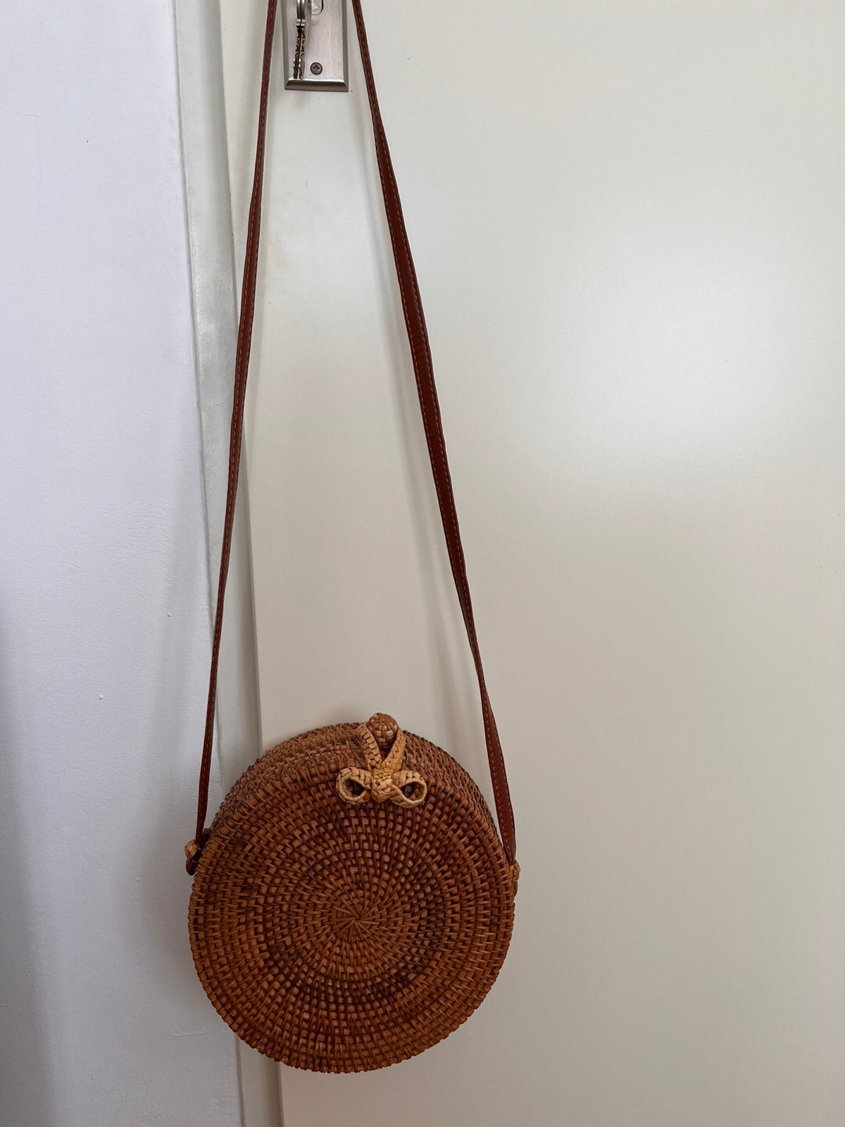 Vintage retro handtas rotan., Sieraden, Tassen en Uiterlijk, Tassen | Schoudertassen, Ophalen, Zo goed als nieuw