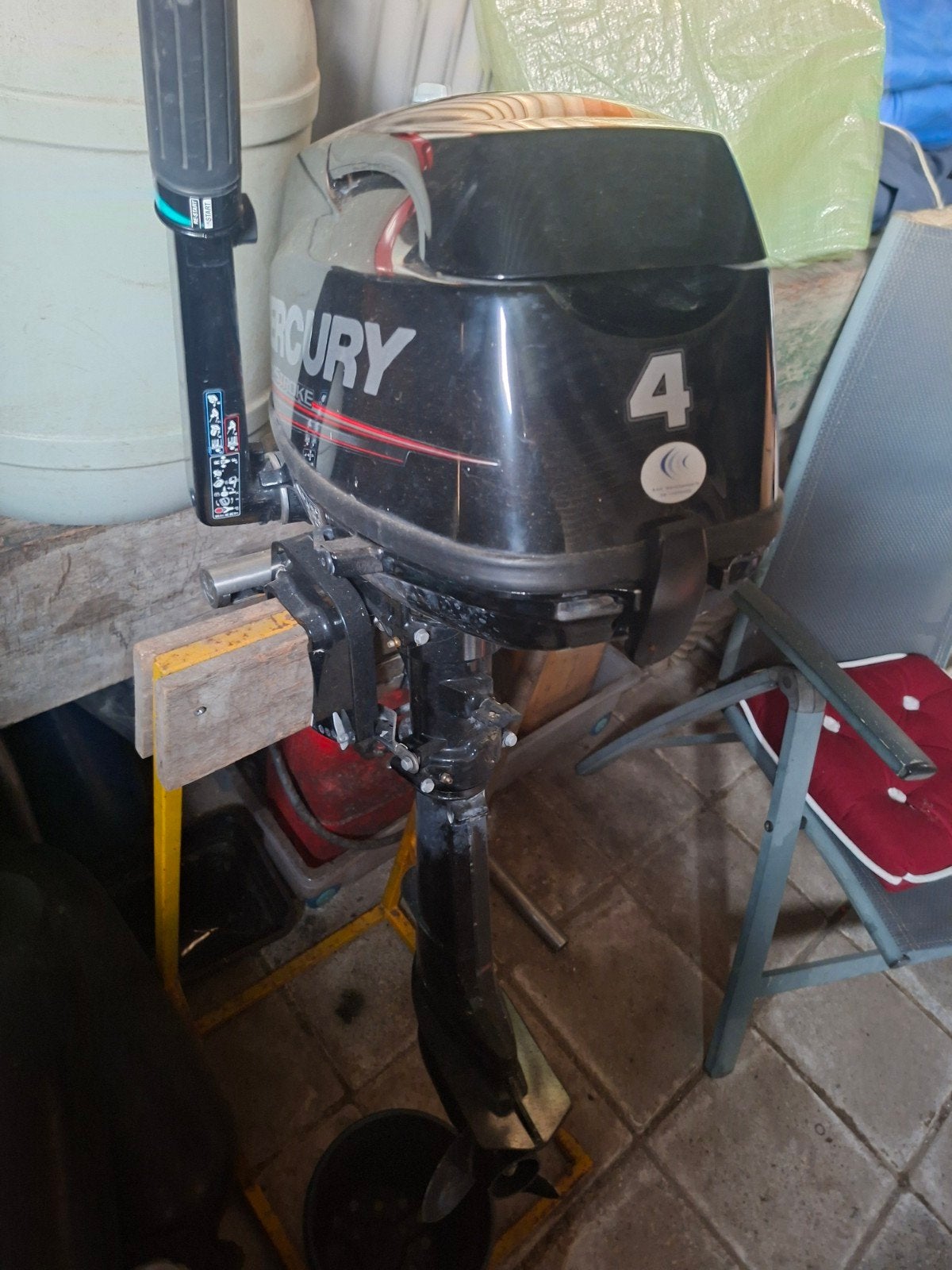 Mercury 4pk 4-takt buitenboordmotor - Weinig gebruikt, Ophalen, Minder dan 5 pk, Viertaktmotor, Zo goed als nieuw