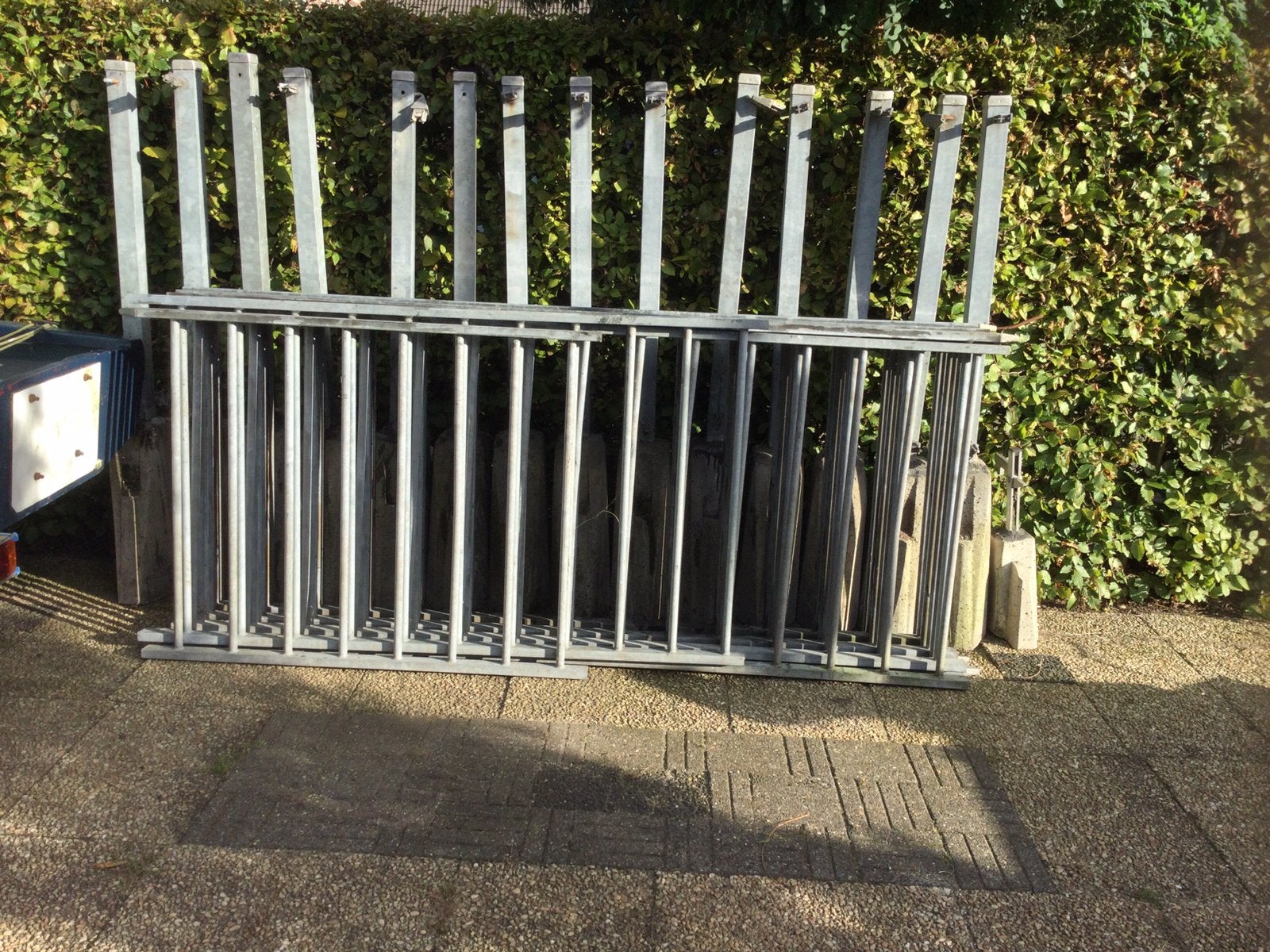 Hekwerk gegalvaniseerd, Tuin en Terras, Ophalen of Verzenden, Zo goed als nieuw, IJzer, Spijlenhekwerk