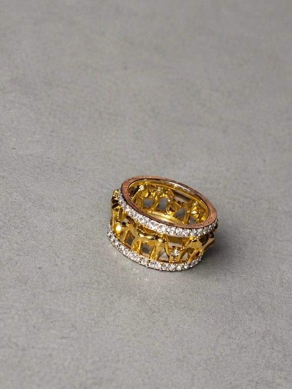 Ring olifant (goudkleurig geen echt goud!), Overige materialen, Nieuw, Ophalen of Verzenden, 17 tot 18
