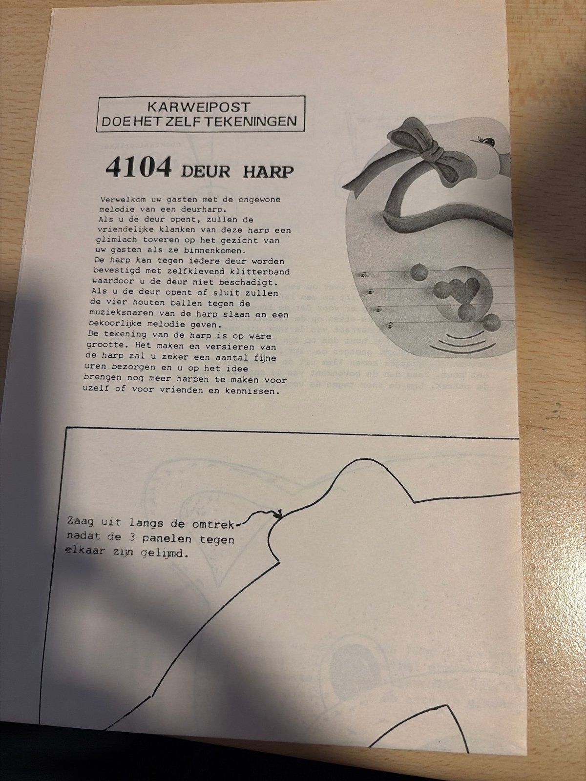 DIY Deurharp Tekeningen - Karweipost 4104, Gebruikt, Overige thema's, Ophalen of Verzenden, Papier of Karton