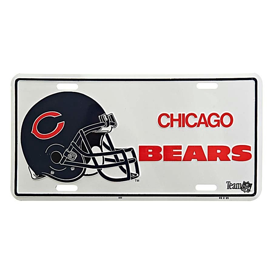 Chicago bears nfl football metal license, Info@taurusvintage.nl, Overige typen, Nieuw, Weg en land