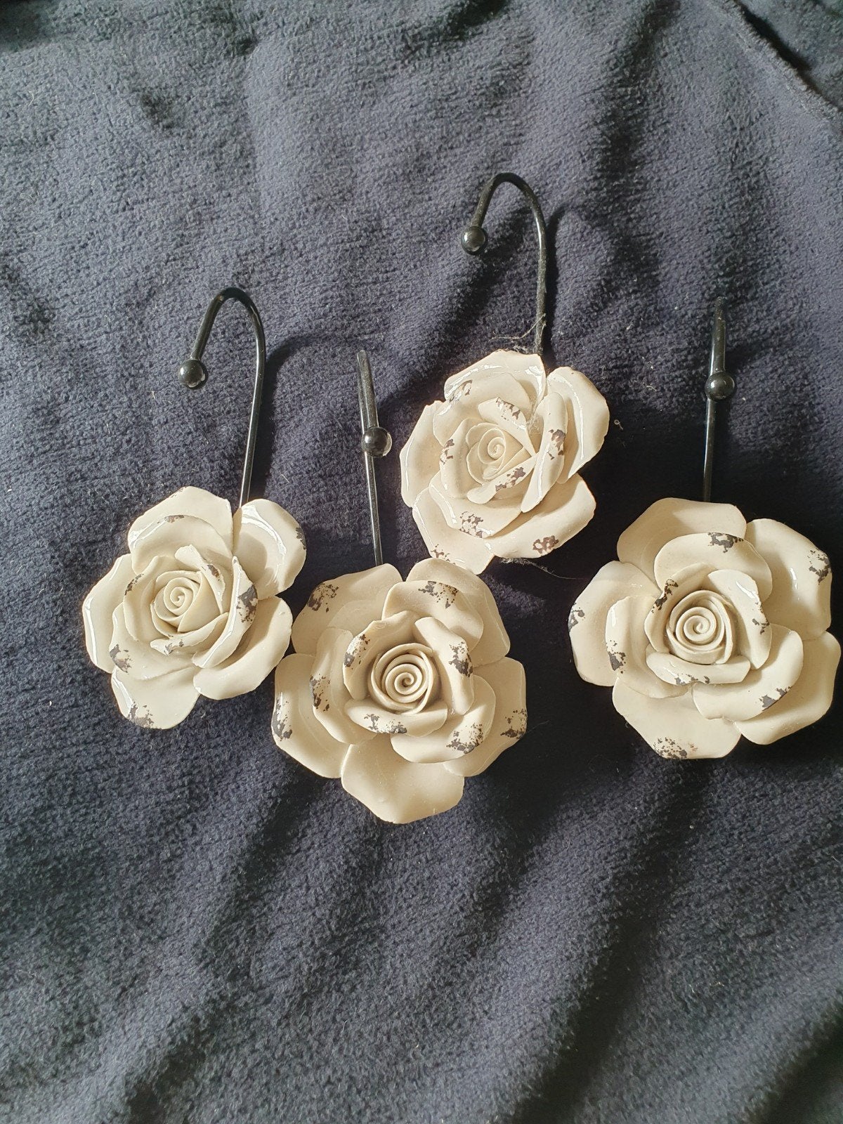 Set van 4 vintage rozenhaken wandhaken, Huis en Inrichting, Woonaccessoires | Kapstokken, Wandkapstok, Gebruikt, Ophalen of Verzenden