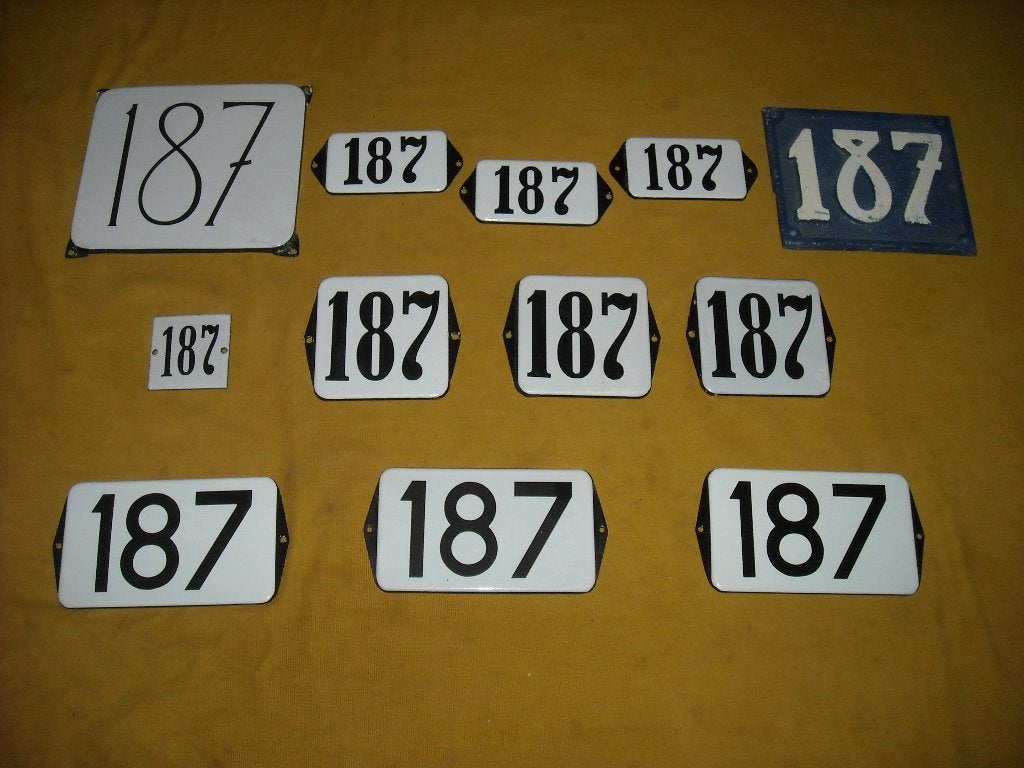 emaille huisnummer 187 ook 188 189 190 191 192 193 194 195 8, Ophalen of Verzenden