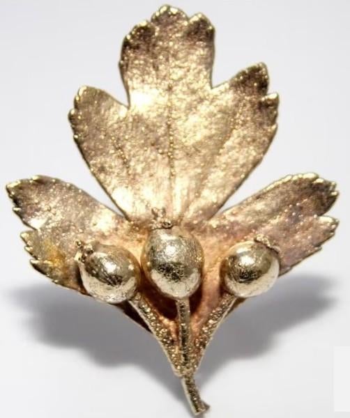 Schitterende Deense “Flora Danica” Zilver Vermeil Broche, Ophalen of Verzenden, Zilver, Broche, Verguld