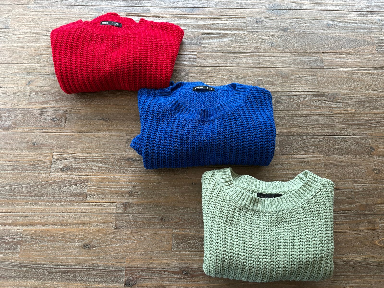 Shein Truien Set - Rood, Blauw, Mintgroen -mt XS, Ophalen of Verzenden, Zo goed als nieuw, Maat 34 (XS) of kleiner, Blauw