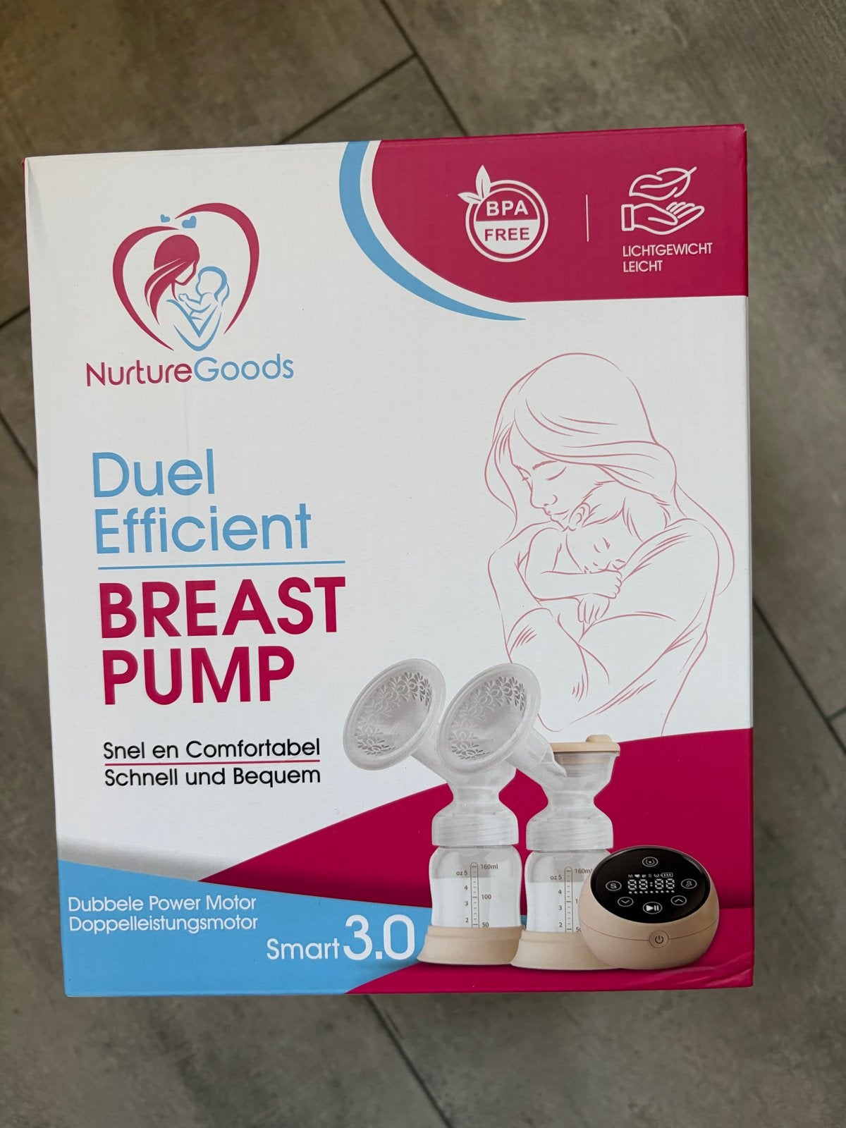 NurtureGoods Dubbele Elektrische Borstkolf, Ophalen of Verzenden, Gebruikt