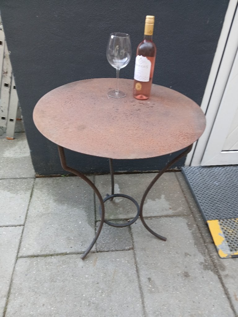 bistrotafel frans tafeltje tuin balkon metaal, Tuin en Terras, Ophalen, Gebruikt, Rond, Metaal