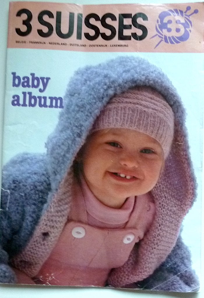 3 SUISSES BABY-ALBUM 58 schitterende vintage patronen, Verzenden, Gebruikt, Breien of Haken, Patroon of Boek
