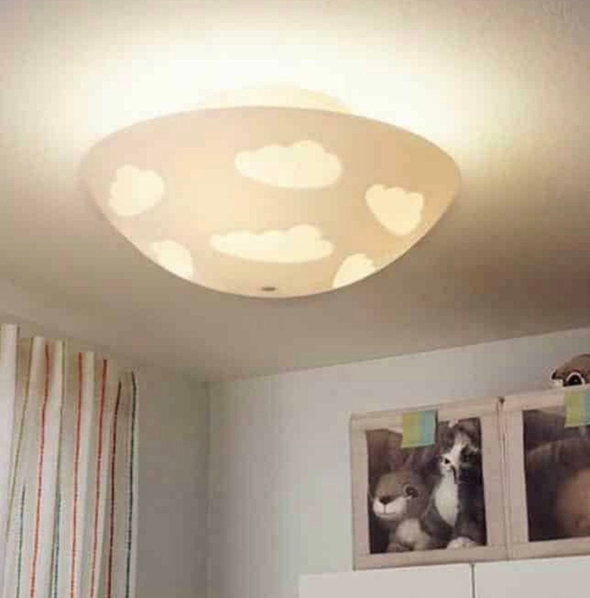 IKEA Wolken Plafondlamp - Perfect voor Kinderkamer, Ophalen, Kunststof, Gebruikt, Wit