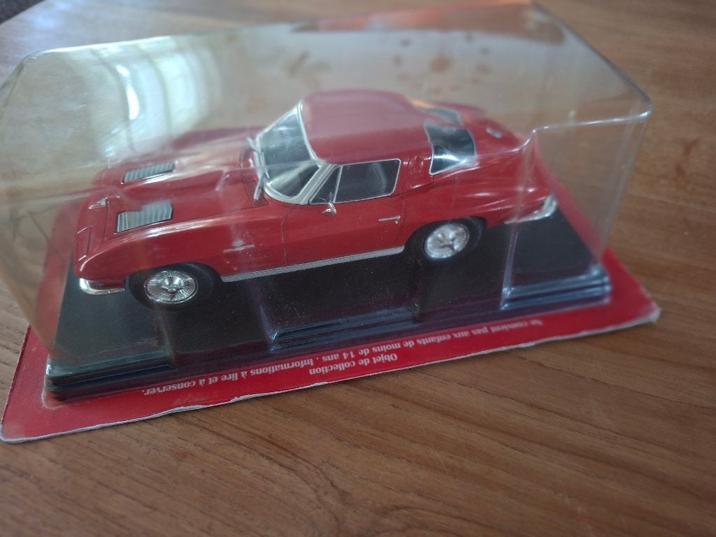 chevrolet corvette stingray 1963 split window hachette 1;24, Hobby en Vrije tijd, Modelauto's | 1:24, Ophalen of Verzenden, Nieuw