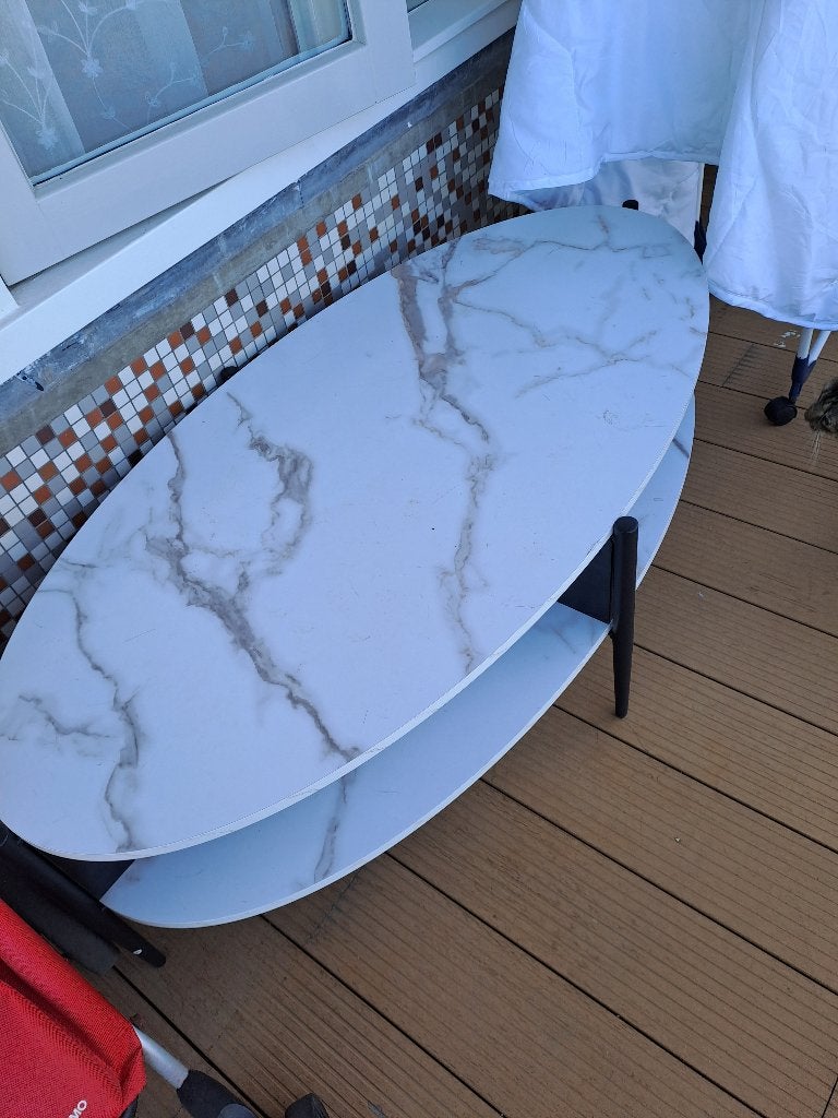 Salontafel marmerlook 120x60x40cm - Zo goed als nieuw, Huis en Inrichting, Tafels | Salontafels, Ophalen, Overige materialen, 100 tot 150 cm