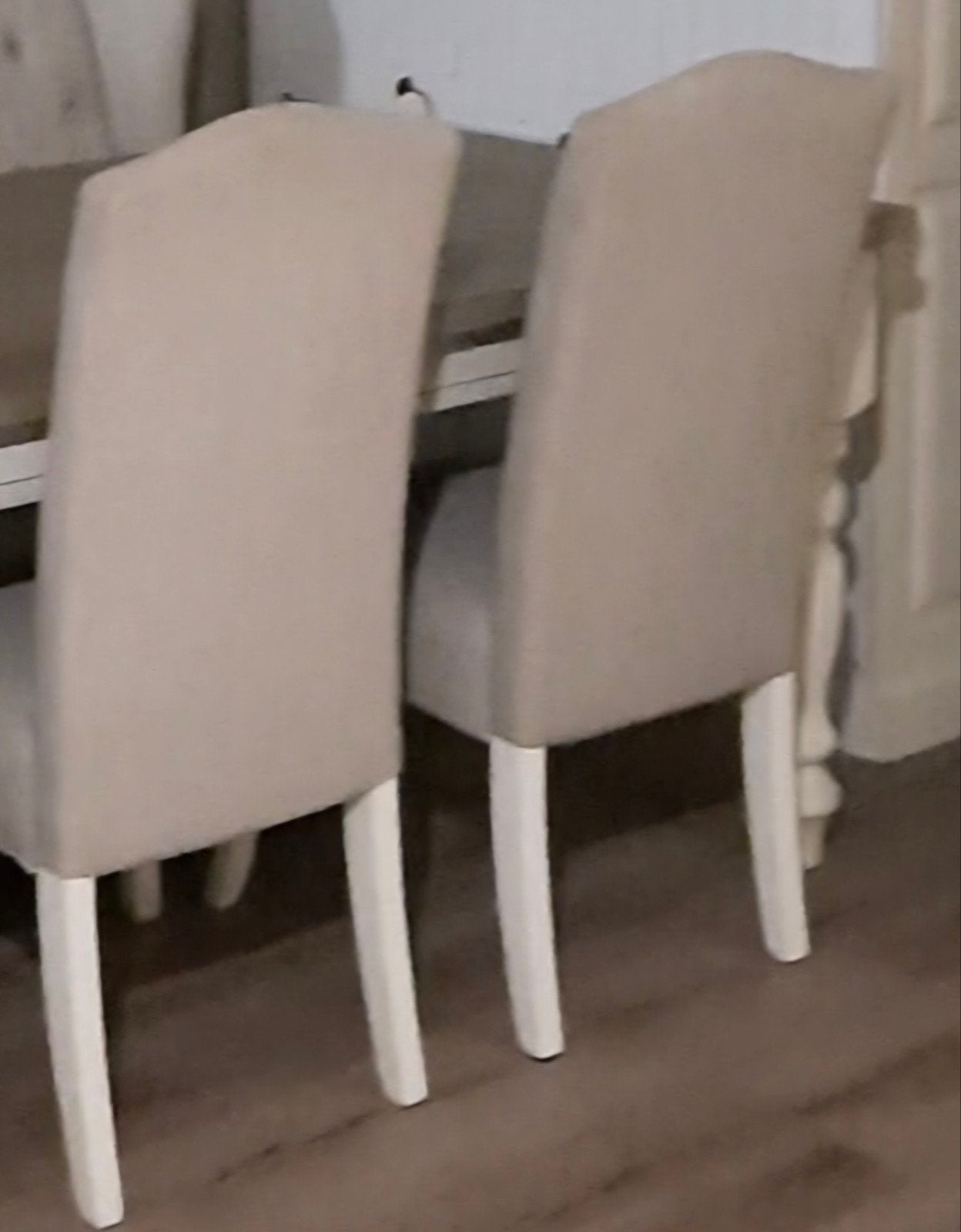 Foto 4 van 6 Landelijke Eetkamerstoelen Beige Wit - Gebruikt