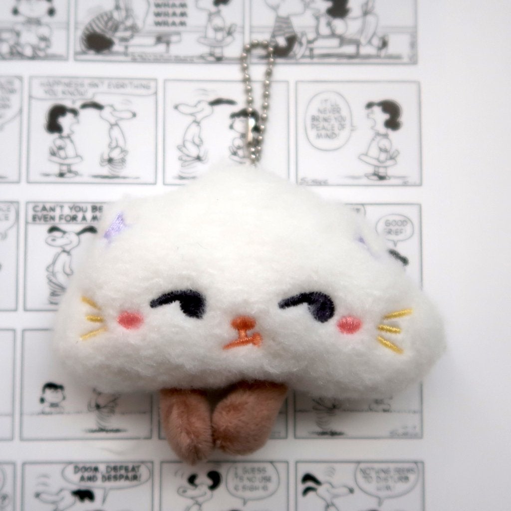 Pluche Katten Wolkje Bag Charm Sleutelhanger Knuffel, Verzenden, Nieuw, Knuffel of Figuurtje