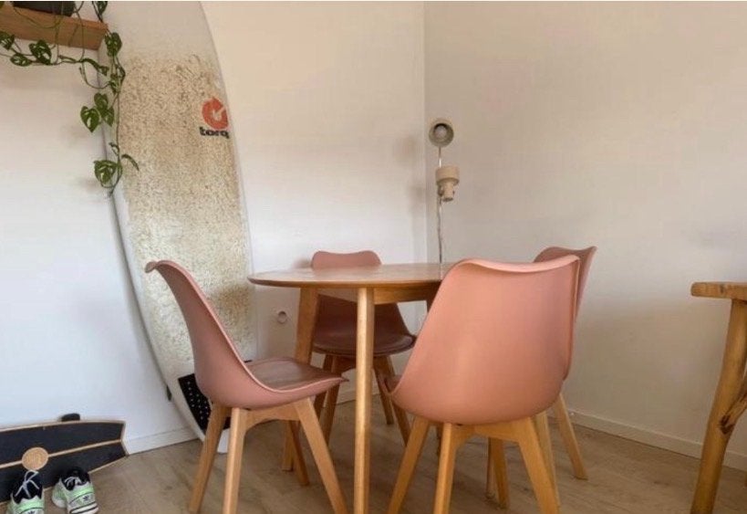 Eettafel - Scandinavische stijl, Huis en Inrichting, Tafels | Eettafels, Ophalen, Gebruikt, 100 tot 150 cm, Rond