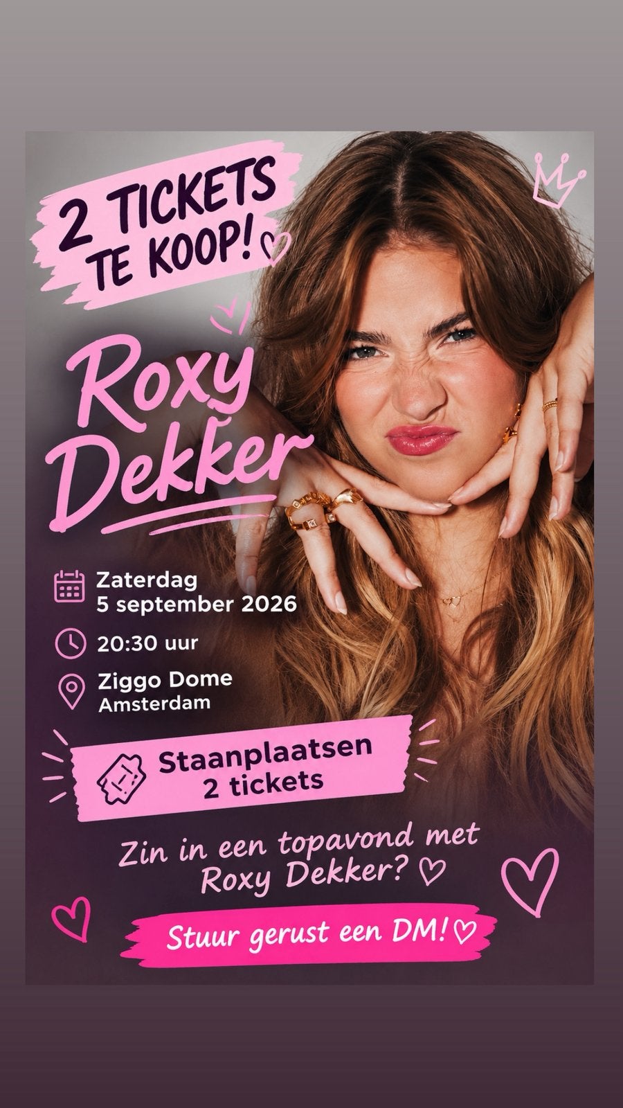 2 tickets Roxy Dekker, Tickets en Kaartjes, Concerten | Nederlandstalig, Twee personen, September