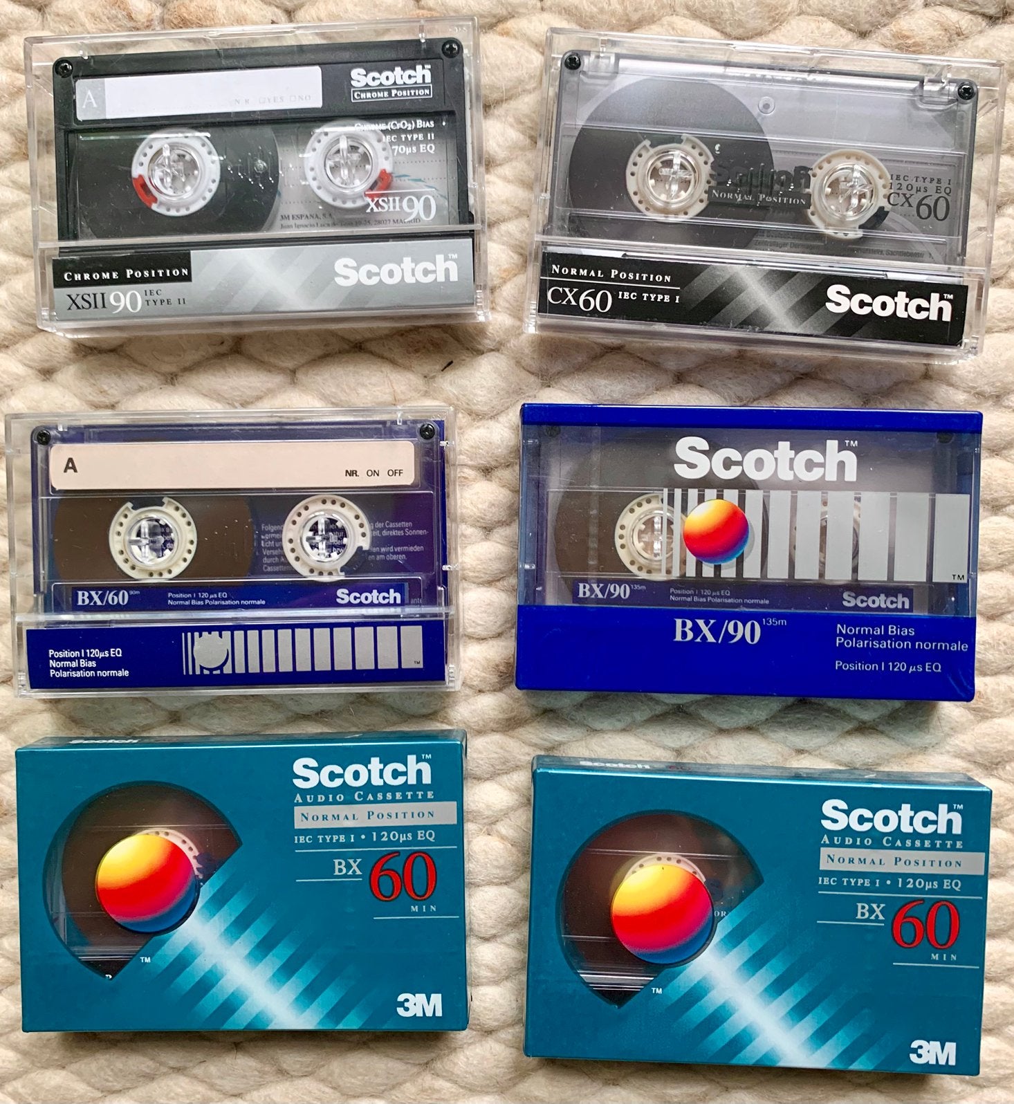 Ongebruikt Scotch BX CX XSII 90 60 cassettebandjes 3 OVP NOS, 2 t/m 25 bandjes, Ophalen of Verzenden, Zo goed als nieuw, 3M Scotch