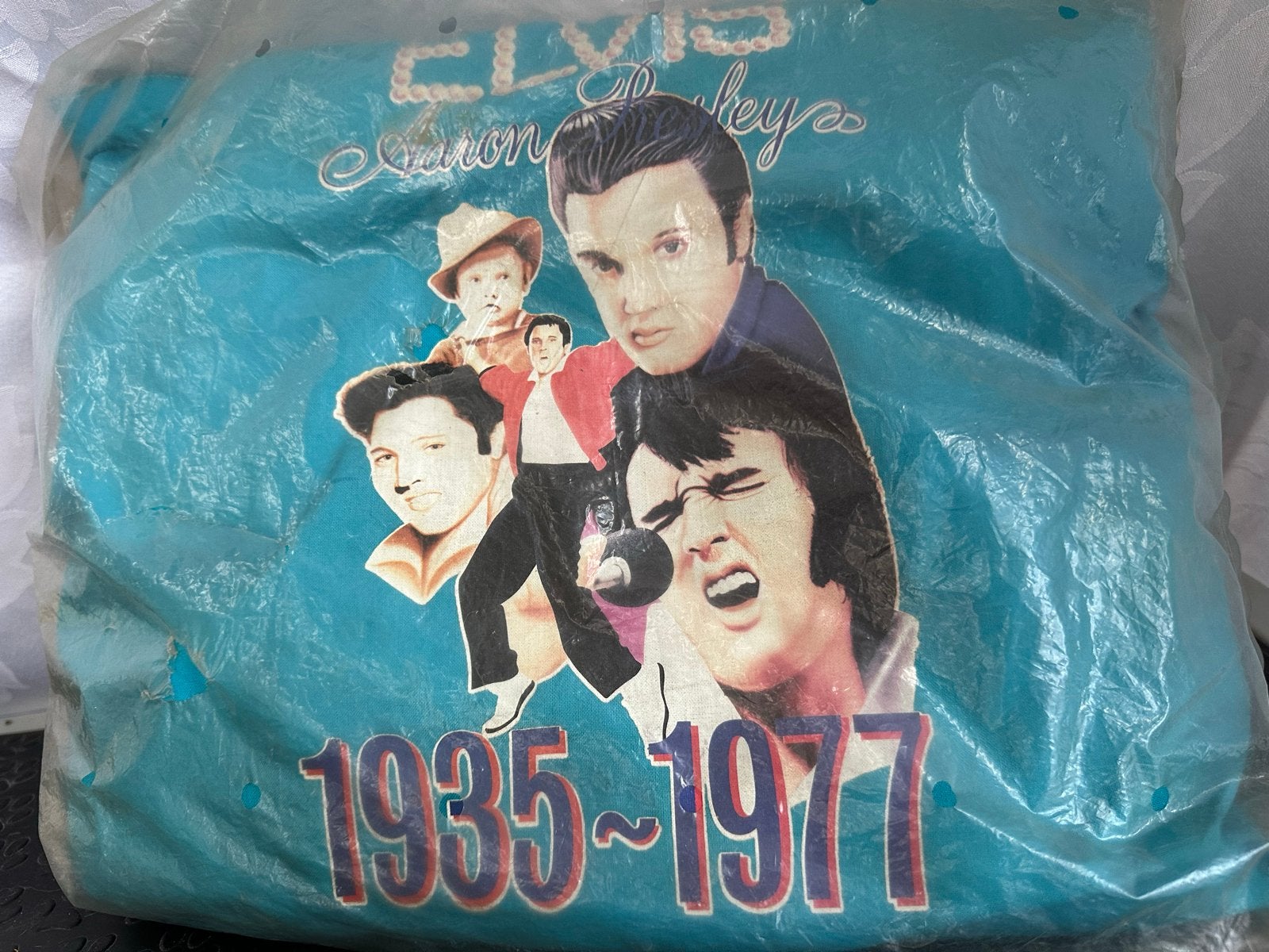 Vintage Elvis Presley kussen 1935-1977, Ophalen of Verzenden, Nieuw, Overige typen