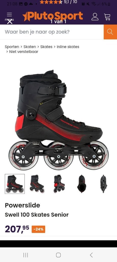 Powerslide Swell 100 Inline Skates maat 40, Sport en Fitness, Ophalen, Zo goed als nieuw, Inline skates 4 wielen, Powerslide
