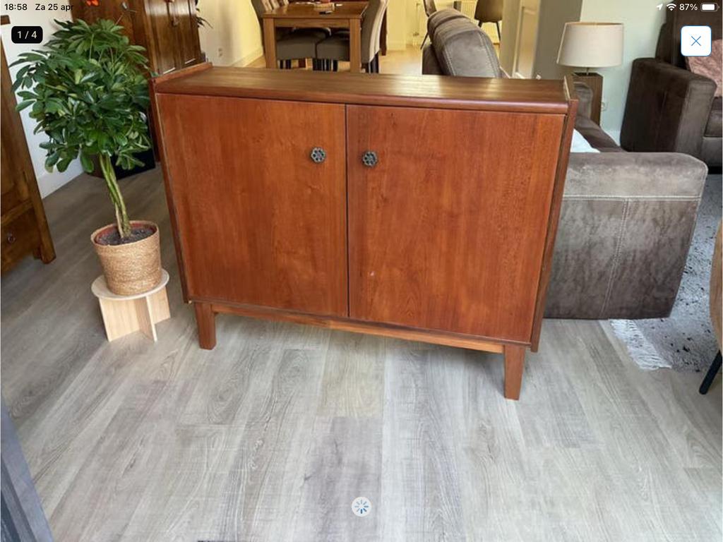 Vintage Teak Fineer Meubel - TV-meubel/Dressoir, Ophalen of Verzenden