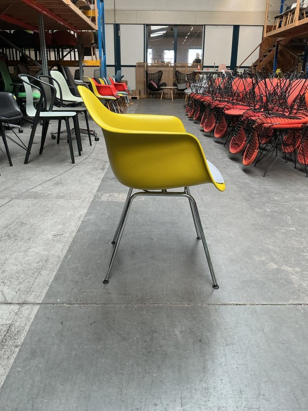 Vitra Eames DAX Design Stoelen | Geel | Grijze Zitting, Gebruikt, Overige kleuren, -, Kunststof