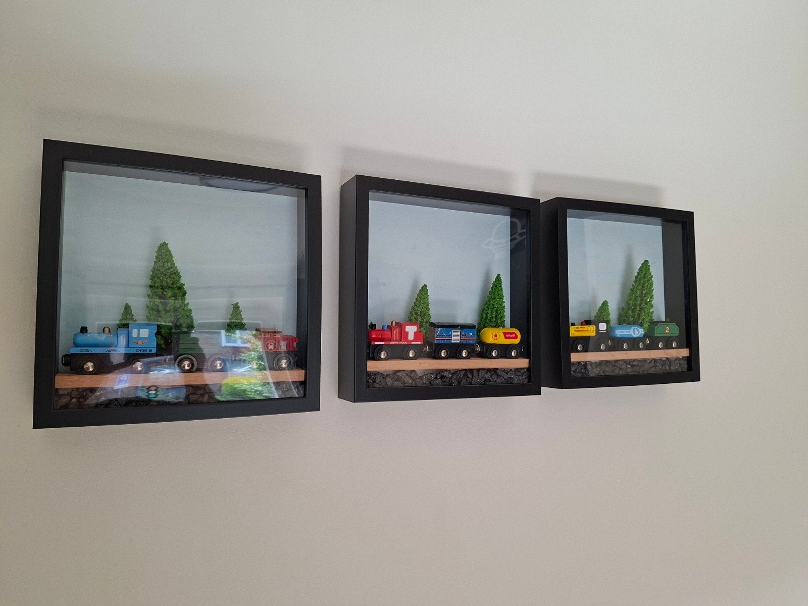 3D fotolijsten met treintjes, uniek, Ophalen of Verzenden, Zo goed als nieuw, Wanddecoratie
