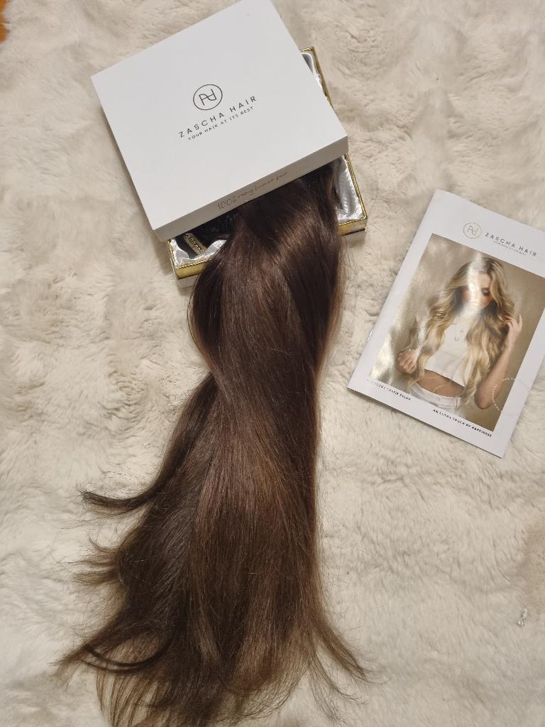 Clip in extensions 60 cm, Ophalen of Verzenden, Zo goed als nieuw, Pruik of Haarverlenging