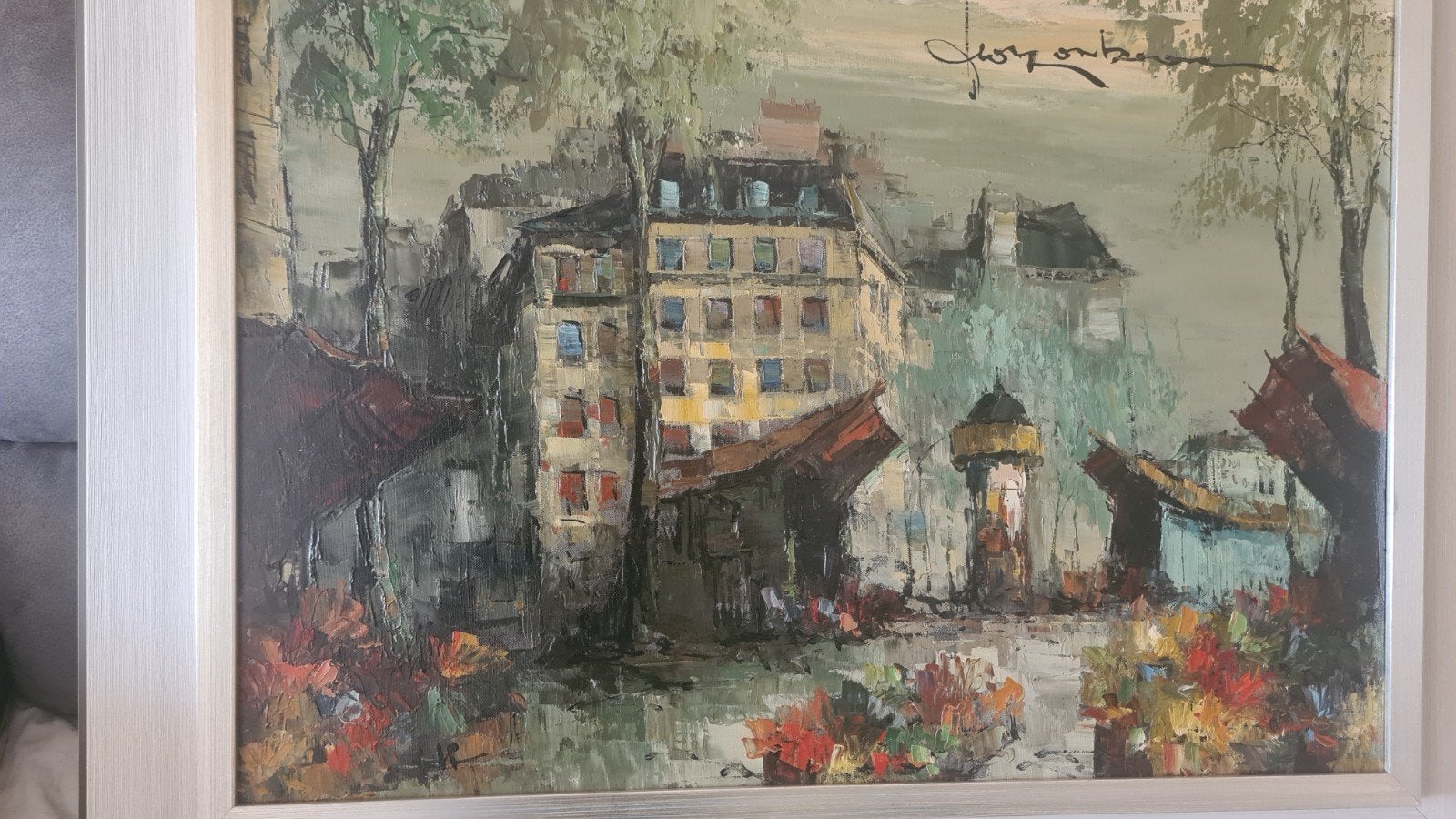 Stadsgezicht Olieverfschilderij Gesigneerd, Antiek en Kunst, Ophalen