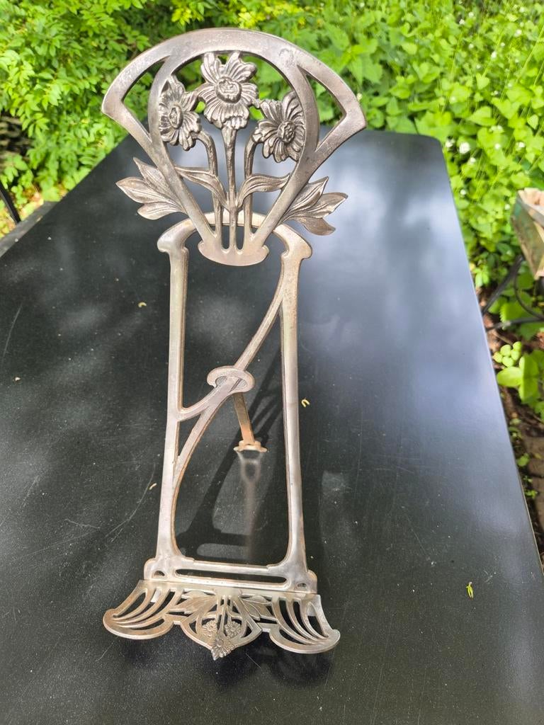Jugendstil metalen boekstandaard / schildersezeltje, Ophalen of Verzenden