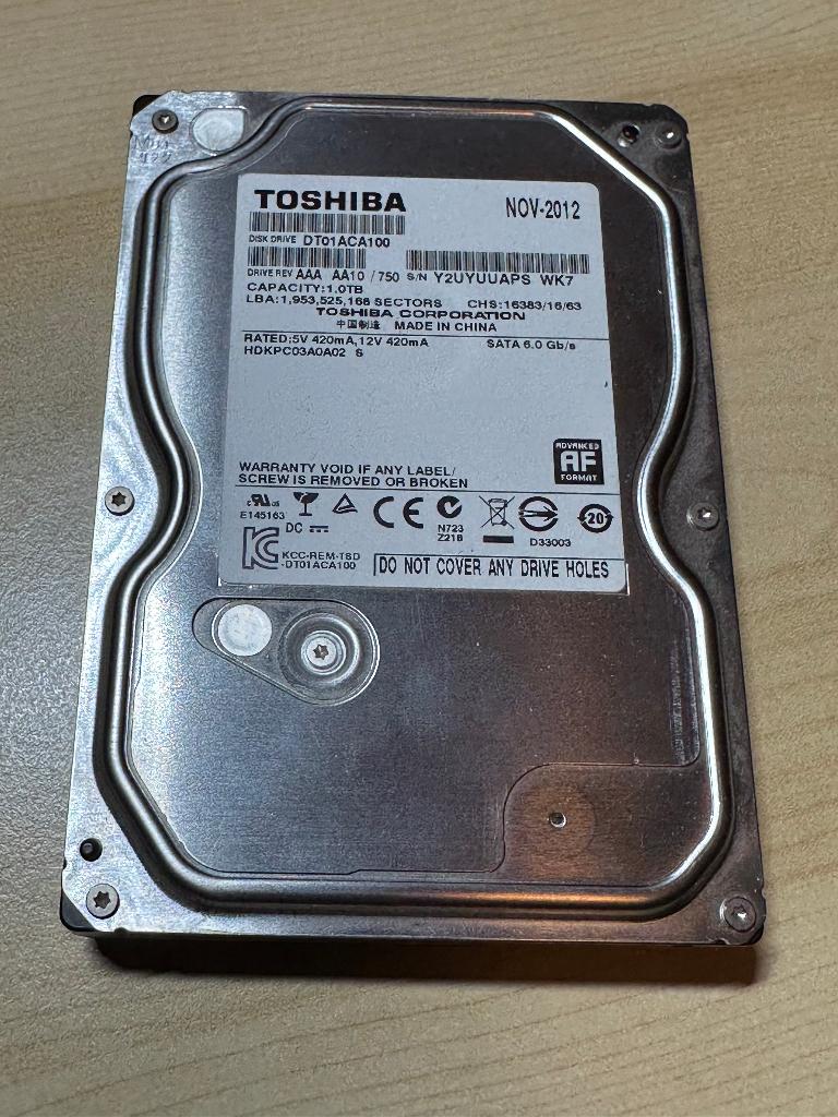 Toshiba DT01ACA100 1TB SATA 6GB/s harddisk, Computers en Software, Harde schijven, Gebruikt, Ophalen of Verzenden, 1TB, Desktop