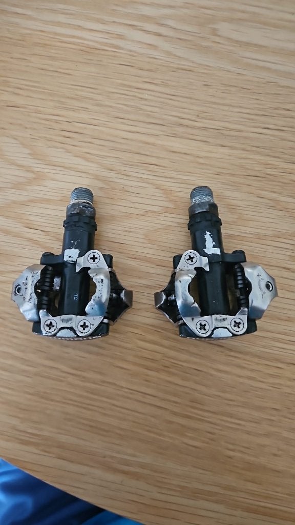 Shimano PD-M520 SPD pedalen, Fietsen en Brommers, Fietsonderdelen, Gebruikt, Racefiets, Aluminium, Shimano
