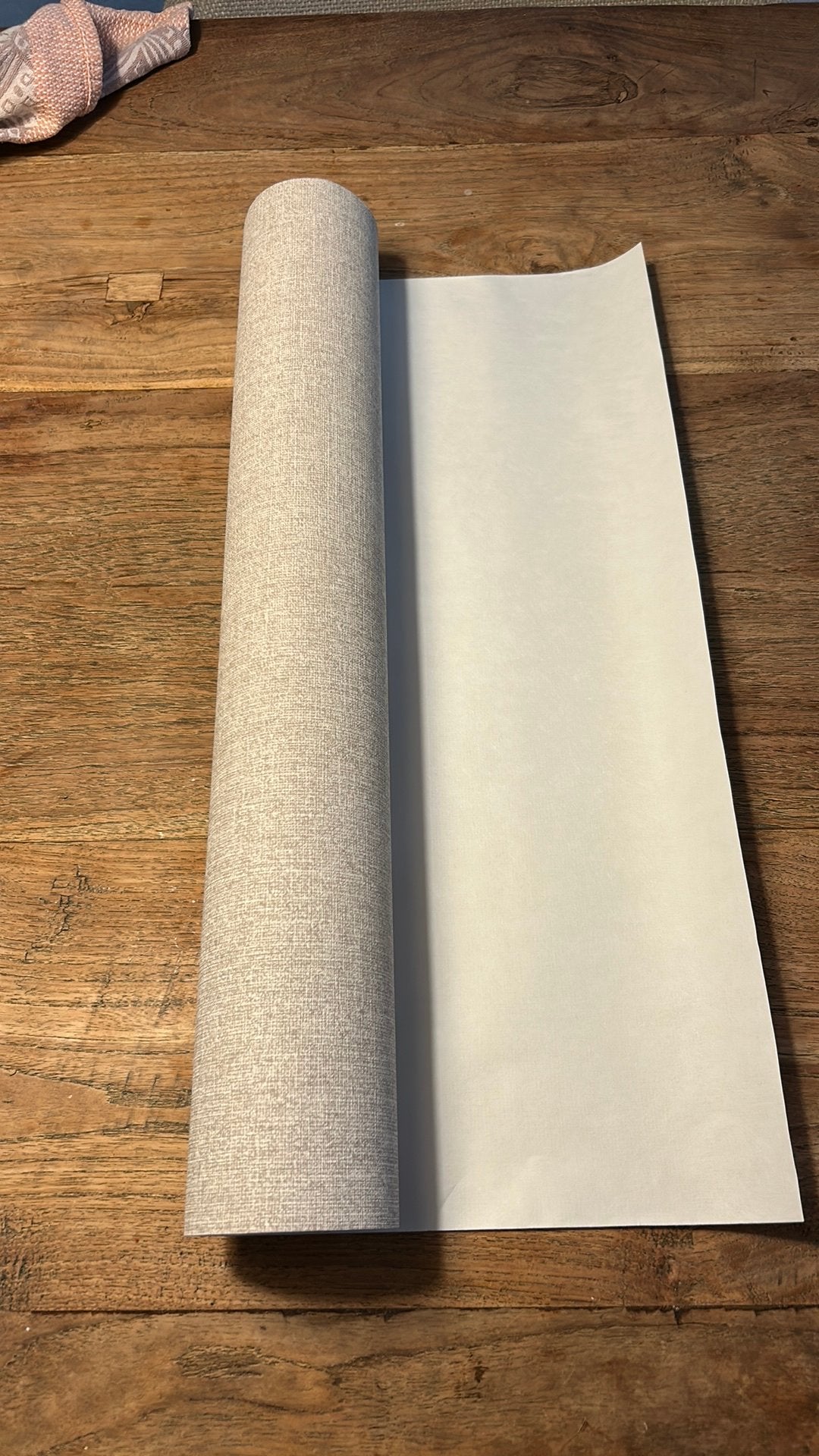 Vliesbehang uni linnen zand (dessin 103977), Ophalen of Verzenden, Minder dan 10 m², Beige