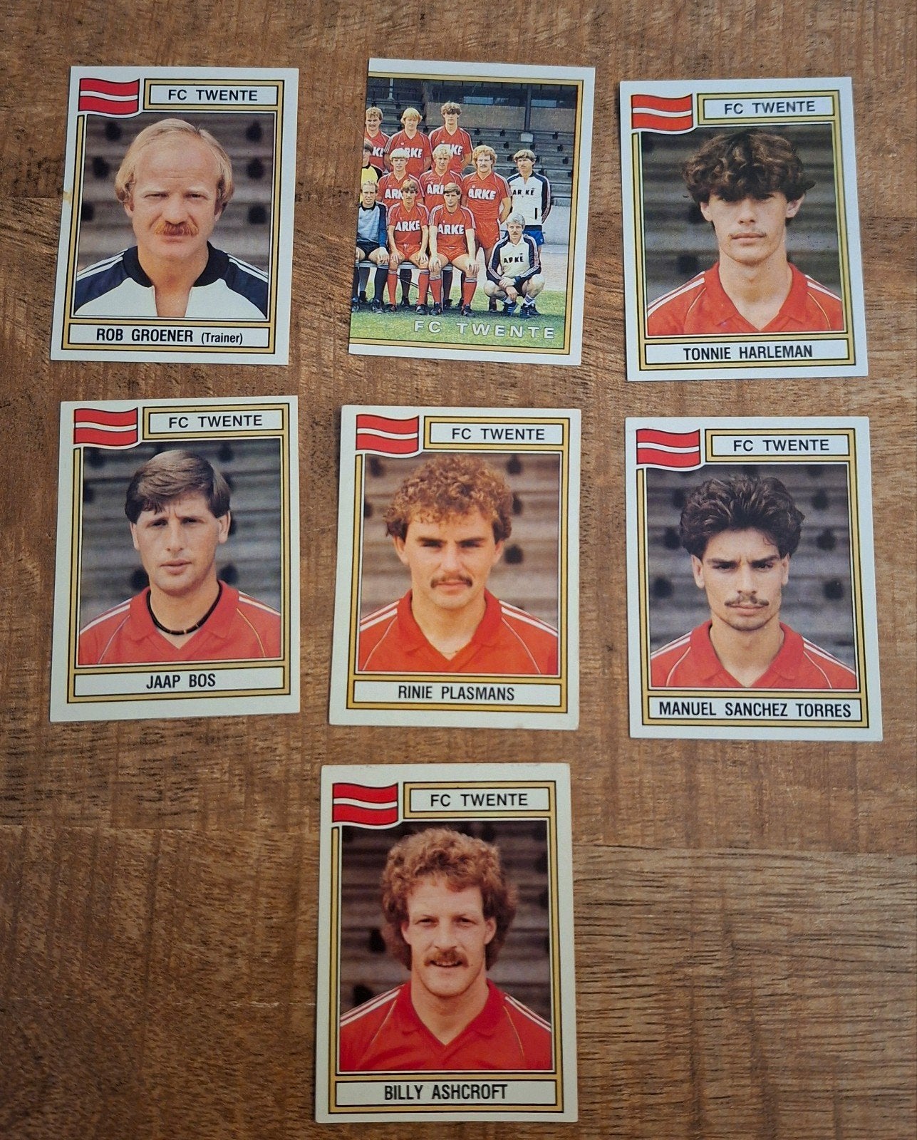 FC Twente Panini Voetbal 1983 - Set van 7 Kaarten, Ophalen of Verzenden, Zo goed als nieuw, F.C. Twente, Poster, Plaatje of Sticker