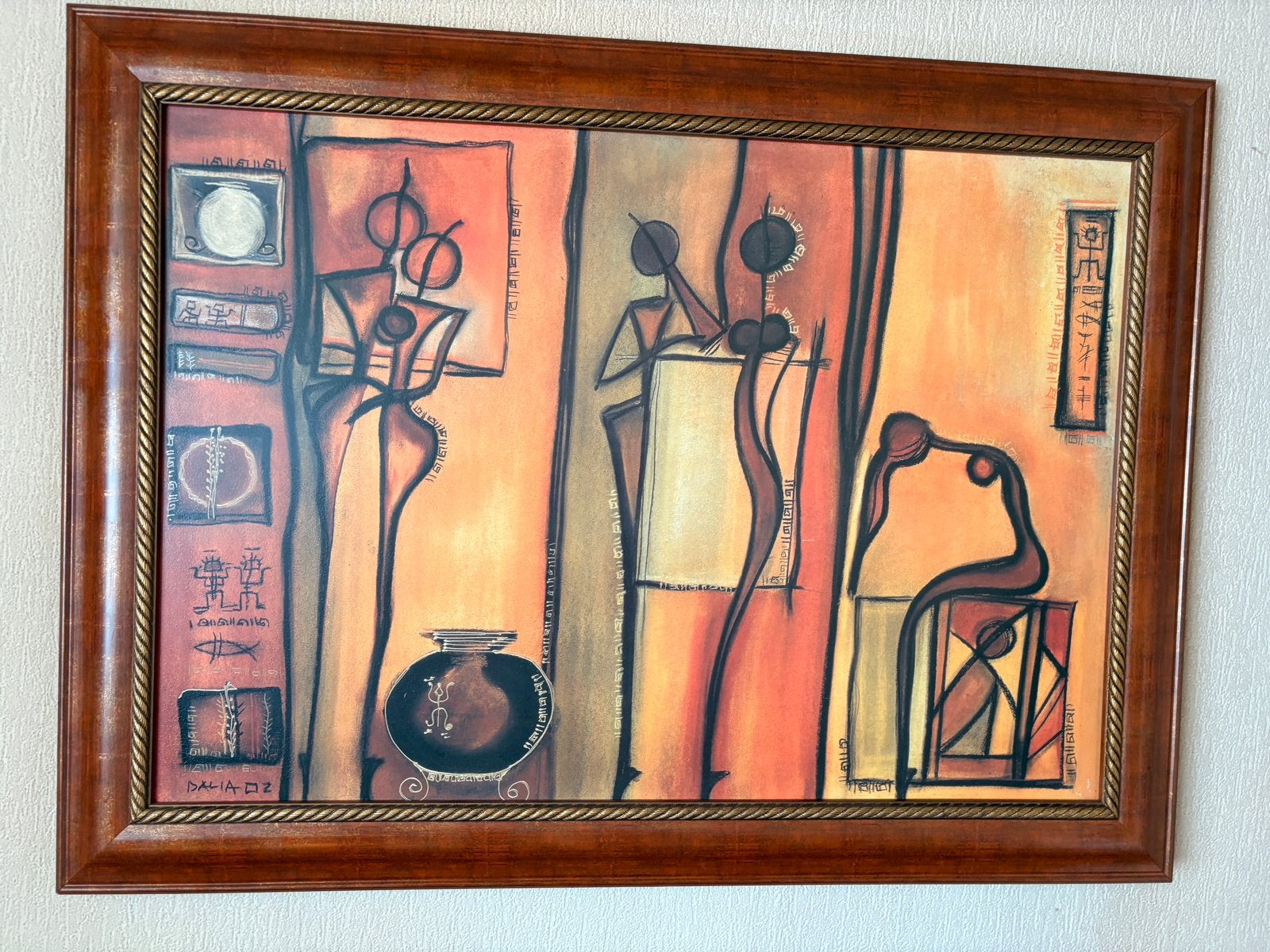 Mooi schilderij met warme kleuren 117 B 88 H, Antiek en Kunst, Kunst | Schilderijen | Abstract, Ophalen